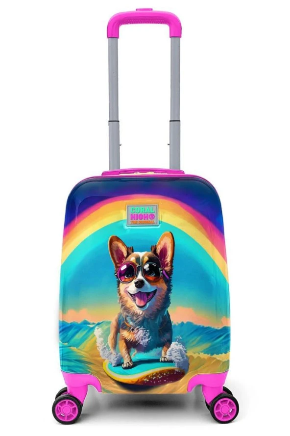 Coral High Minik Boy Çocuk Seyahat Valizi Sörfçü Köpek 16778