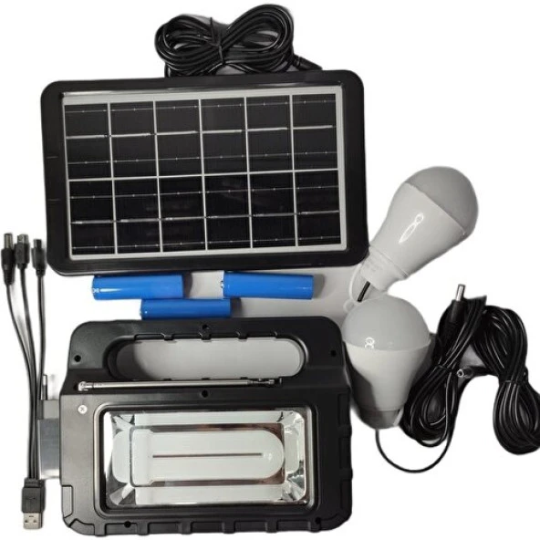 Everton RT-908 Bluetoothlu Şarjlı Radyo Güneş Enerjili 2 Ampullü Solar Set