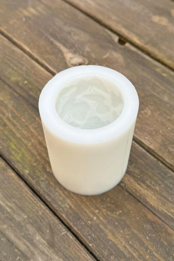 Kelebek Desenli Silindir Silikon Mum Kalıbı - Resim 7