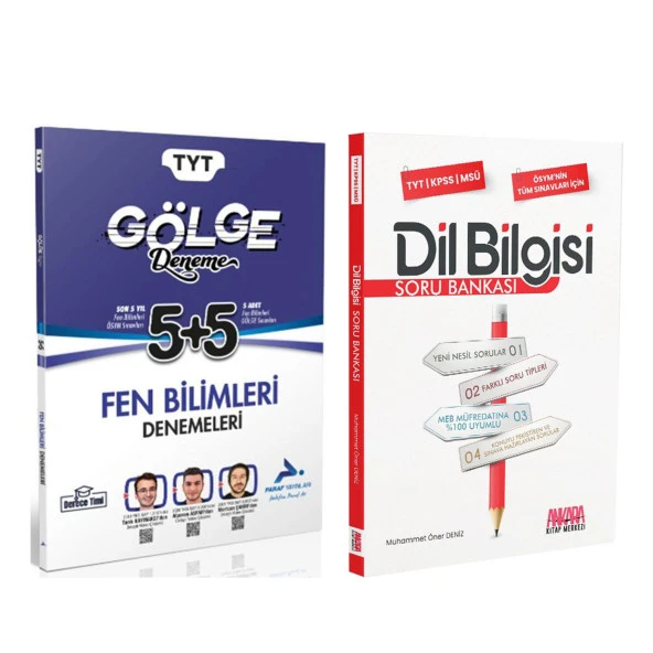 Paraf TYT Fen Bilimleri Gölge Deneme ve AKM Dil Bilgisi Soru Bankası Seti 2 Kitap