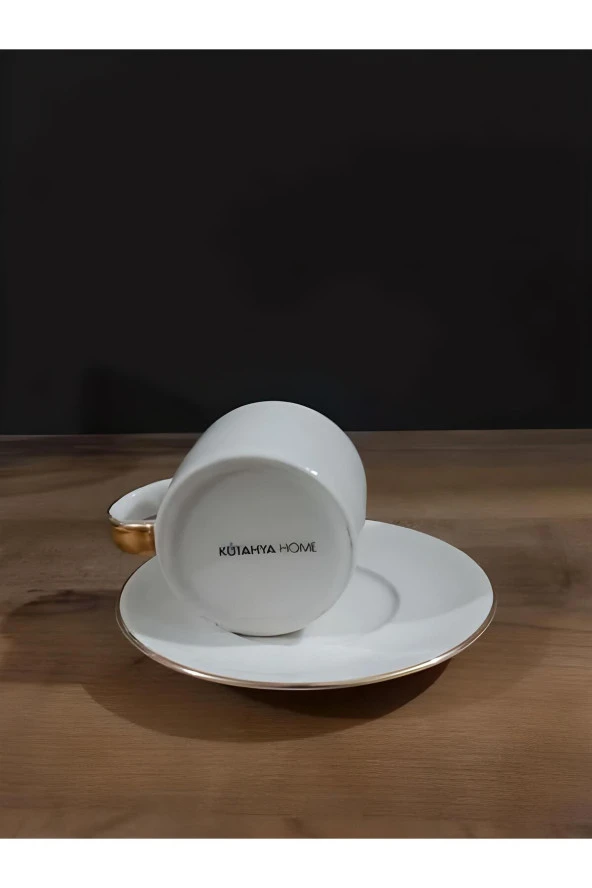 Porselen Kahve Fincanı Takımı Queen Ağaç Desenli 6 Kişilik - 2