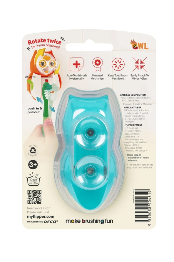 Rocs Flıpper Kum Saatli Diş Fırçası Hijyenik Saklama Kabı - Mavi - 6