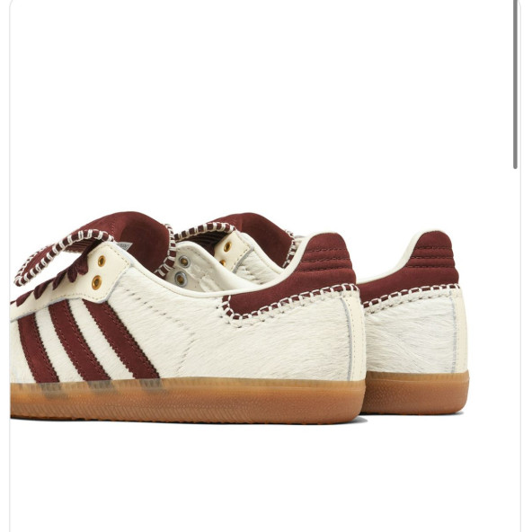Adidas Samba x Wales Bonner White Burgundy - Resim 2