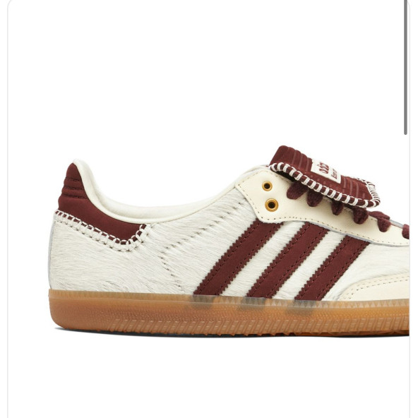 Adidas Samba x Wales Bonner White Burgundy - Resim 3