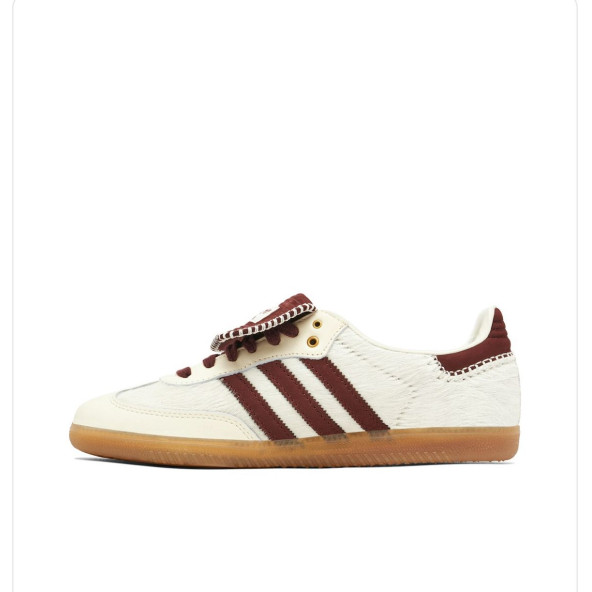 Adidas Samba x Wales Bonner White Burgundy - Resim 5