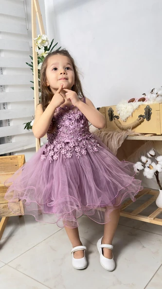 İncili Kız Çocuk Daisy Elbise MNK0585 - Resim 4