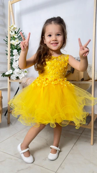 İncili Kız Çocuk Daisy Elbise MNK0585 - Resim 2