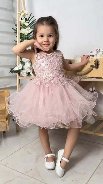 İncili Kız Çocuk Daisy Elbise MNK0585 - Resim 5