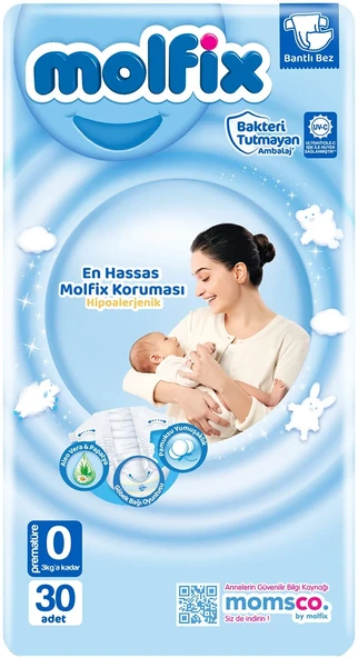 Molfix Bebek Bezi Ekonomik Beden:0 (0-3KG) Prematüre 90 Adet - Resim 2