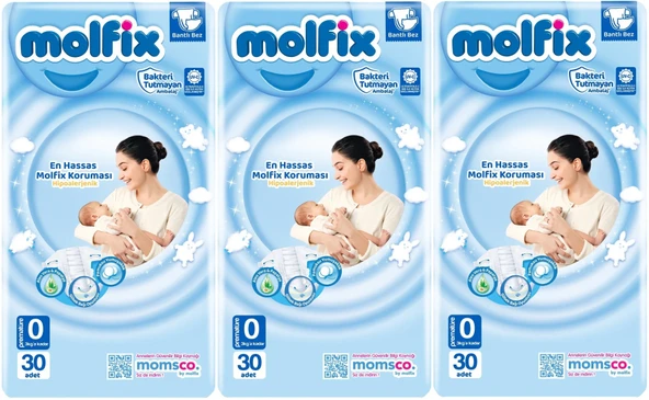 Molfix Bebek Bezi Ekonomik Beden:0 (0-3KG) Prematüre 90 Adet ürün görseli
