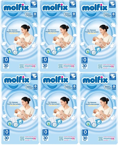 Molfix Bebek Bezi Ekonomik Beden:0 (0-3KG) Prematüre 180 Adet ürün görseli