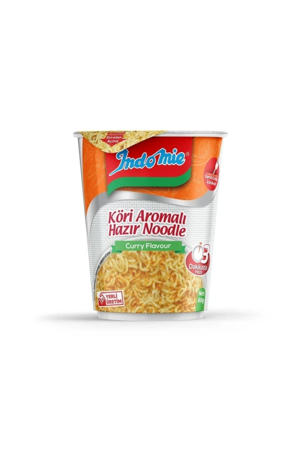 İndomie Indomie 24'lü Köri Aromalı Hazır Noodle Bardak
