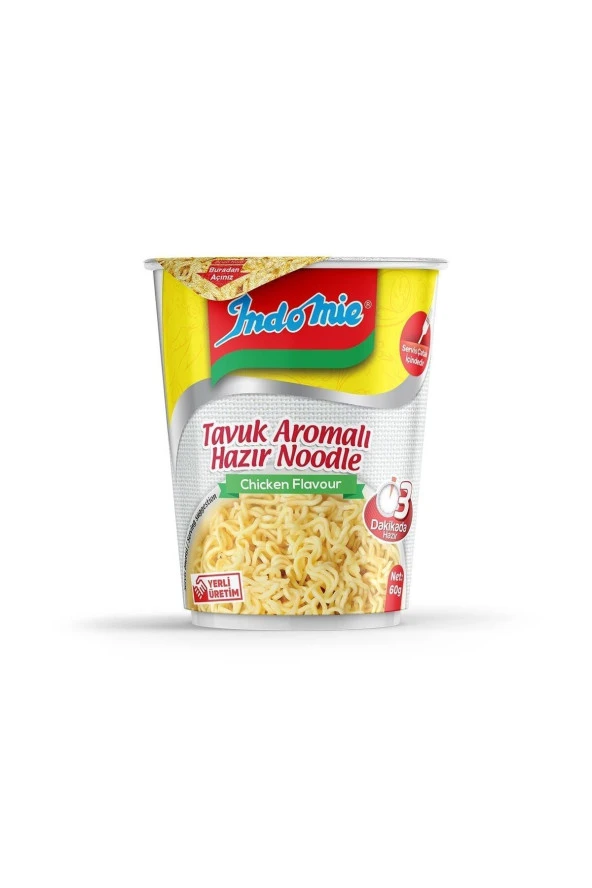 İndomie Indomie 24'lü Tavuk Aromalı Hazır Noodle Bardak