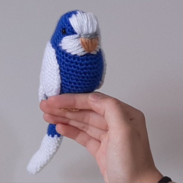 Amigurumi Örgü Oyuncak Muhabbet Kuşu Lacivert - 3