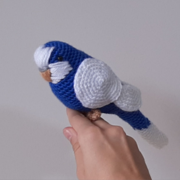 Amigurumi Örgü Oyuncak Muhabbet Kuşu Lacivert - 4