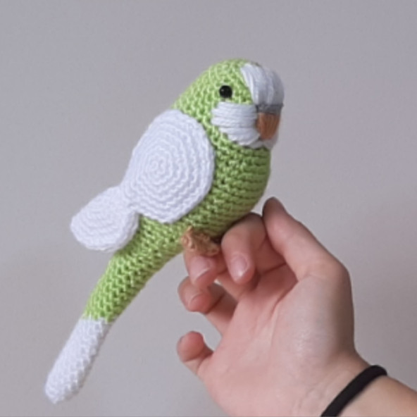 Amigurumi Örgü Oyuncak Muhabbet Kuşu Elma Yeşili