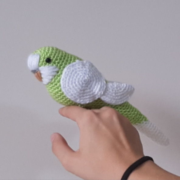 Amigurumi Örgü Oyuncak Muhabbet Kuşu Elma Yeşili - 3