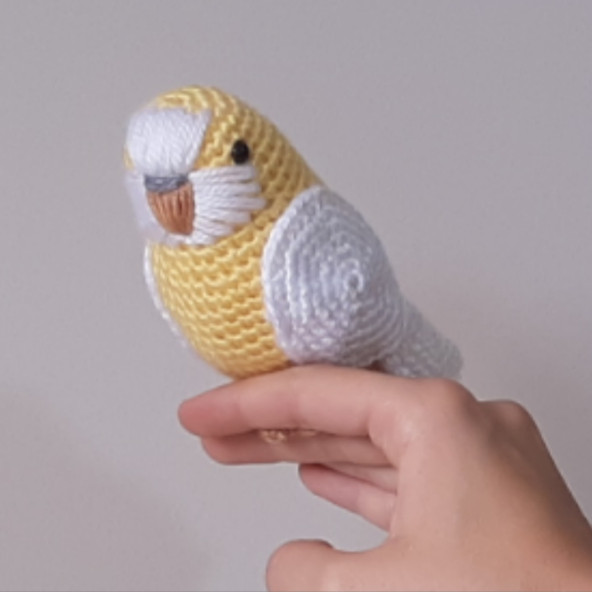 Amigurumi Örgü Oyuncak Muhabbet Kuşu Sarı