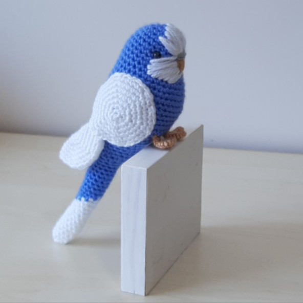 Amigurumi Örgü Oyuncak Muhabbet Kuşu Koyu Mavi - 5