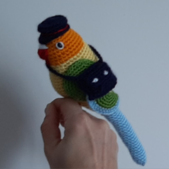 Amigurumi Örgü Oyuncak Muhabbet Kuşu Postacı - 2