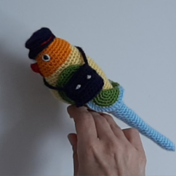 Amigurumi Örgü Oyuncak Muhabbet Kuşu Postacı - 3
