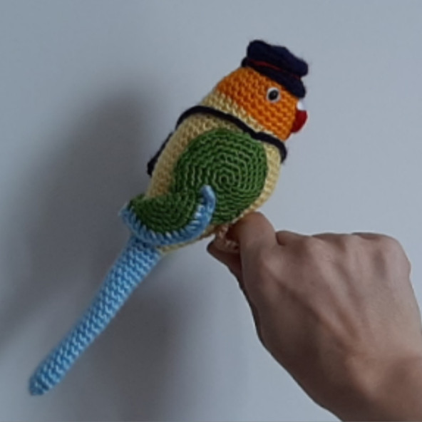 Amigurumi Örgü Oyuncak Muhabbet Kuşu Postacı - 5
