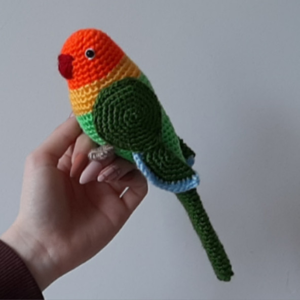 Amigurumi Örgü Oyuncak Kuş Cennet Sultan Papağanı
