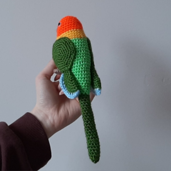 Amigurumi Örgü Oyuncak Kuş Cennet Sultan Papağanı - 4