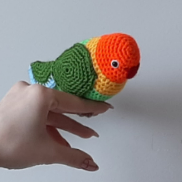 Amigurumi Örgü Oyuncak Kuş Cennet Sultan Papağanı - 5