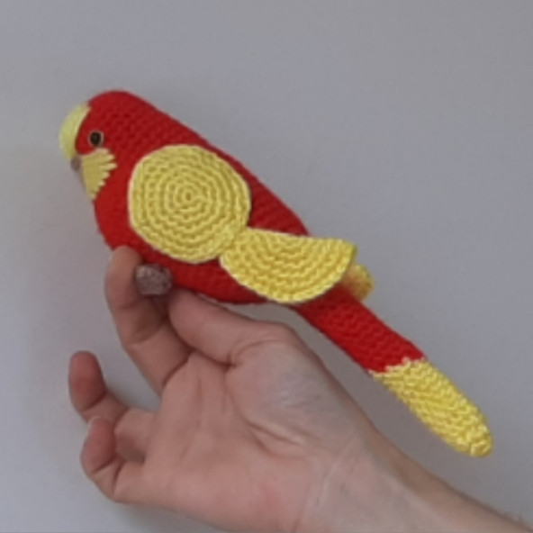 Amigurumi Kuş Muhabbet Kuşu Sarı Kırmızı Galatasaray - 2