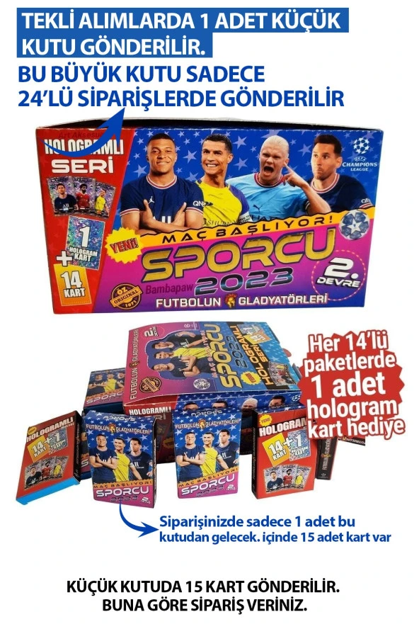 Süper Final Futbolcu Kartları Sporcu 2024-2025  2. Devre 14+1 Adet Futbol Kart Hologram Kart - Resim 3