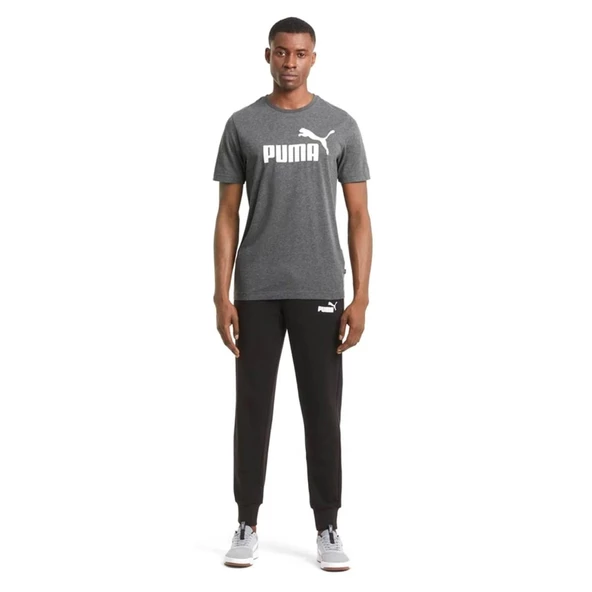 Puma Essential Heather Tee Erkek Siyah Günlük Stil Tişört 58673601 - Resim 3