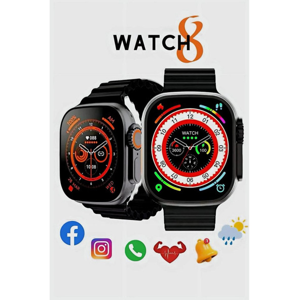 Watch 8 Ultra Ios Android Uyumlu Akıllı Saat 1.99INCH Bluetooth Arama Sağlık Spor Verileri Ölçüm