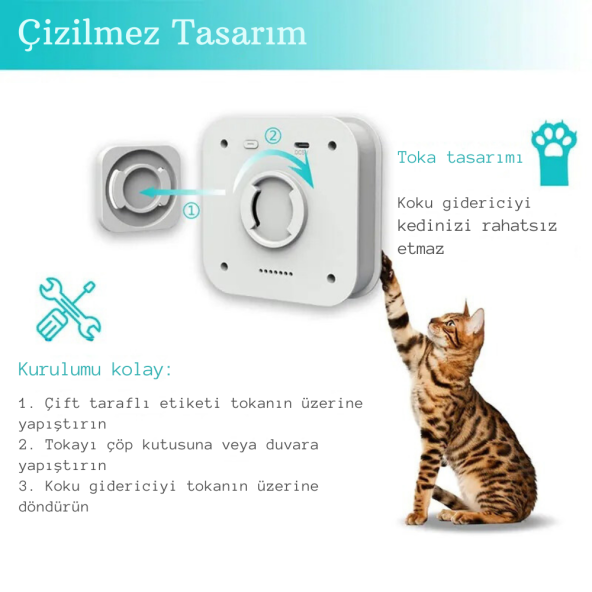 TechTic Akıllı Koku Giderici Kedi Tuvaleti Sterilizasyon Hava Temizleyici Evcil Hayvan Koku Önleyici - 10
