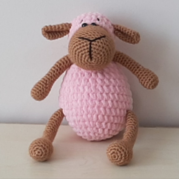 Amigurumi Örgü Oyuncak Kuzu Pembe - 2