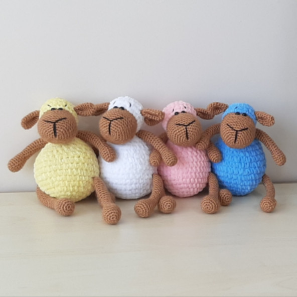 Amigurumi Örgü Oyuncak Kuzu Pembe - 5