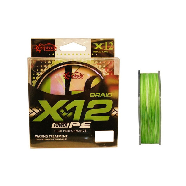 Captain X12 Power PE İp Misina 0,18mm 150mt Green White