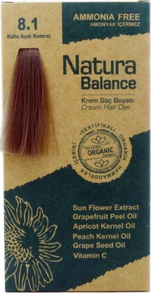 Natura Balance (Krem Saç Boyası) Küllü Açık Kumral 8.1 60ML