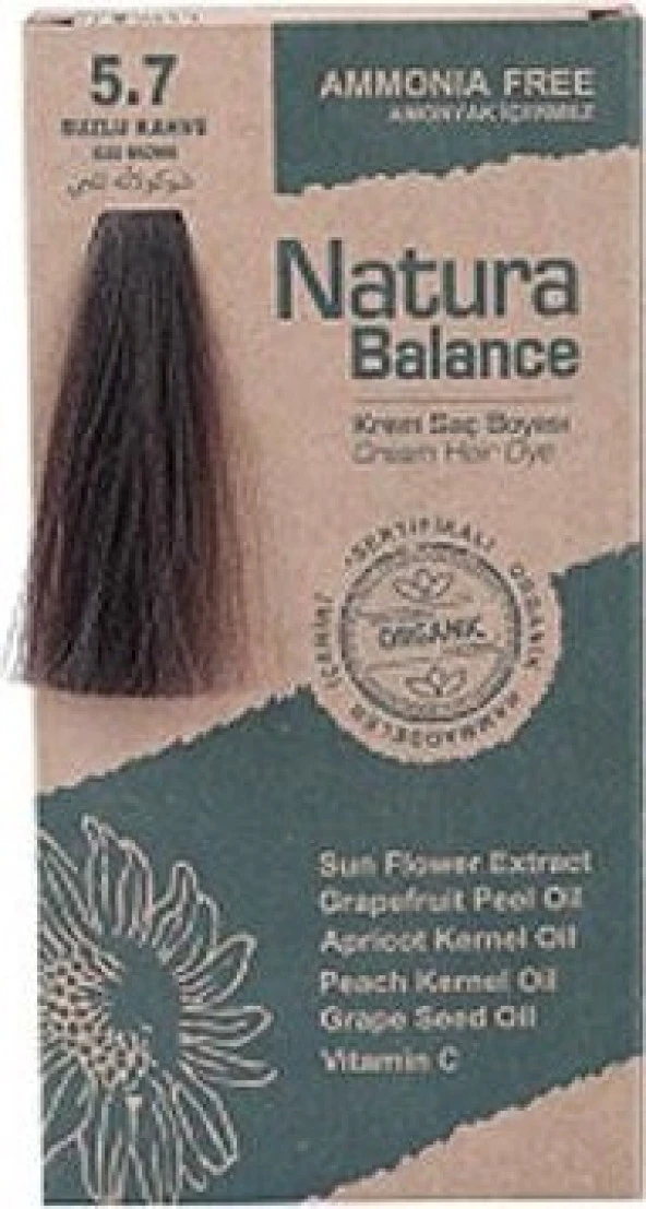 Natura Balance Organik Krem Saç Boyası 5.7 Buzlu Kahve 60 ml