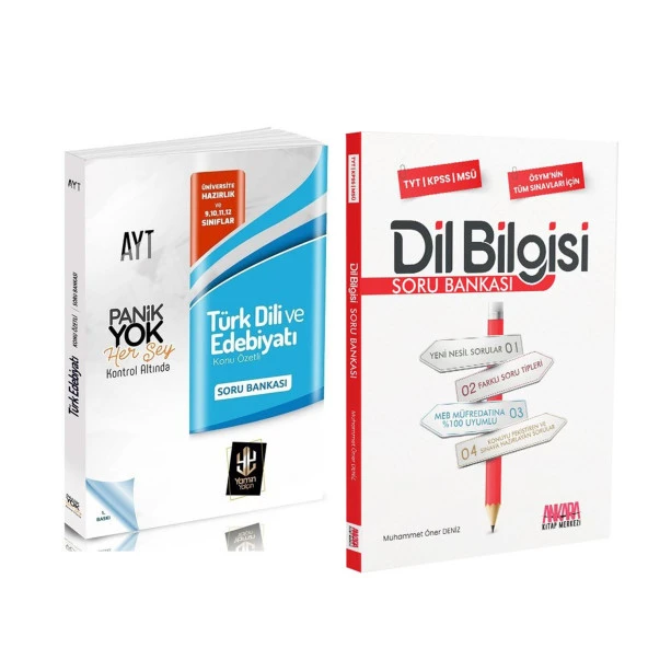 Panik Yok AYT Türk Dili Edebiyatı ve AKM Dil Bilgisi Soru Bankası Seti 2 Kitap