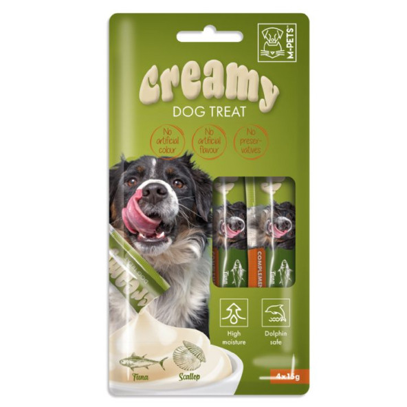 M-PETS KÖPEK ÖDÜLÜ CREAMY TON BALIKLI DENİZ TARAKLI 4 ADET15GR