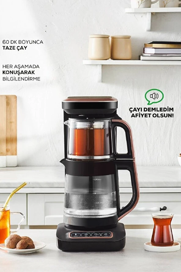Robotea Pro Connect 4 in 1 Konuşan Cam Çay Makinesi Silver - 8