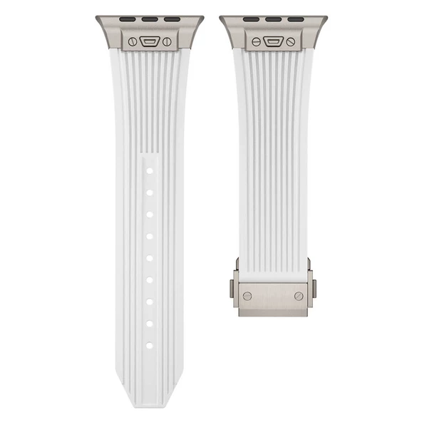 Gpack Apple Watch SE 2 2022 44mm Kordon Çıtçıtlı Derin Çizgili Spor Tasarım KRD113 - 5