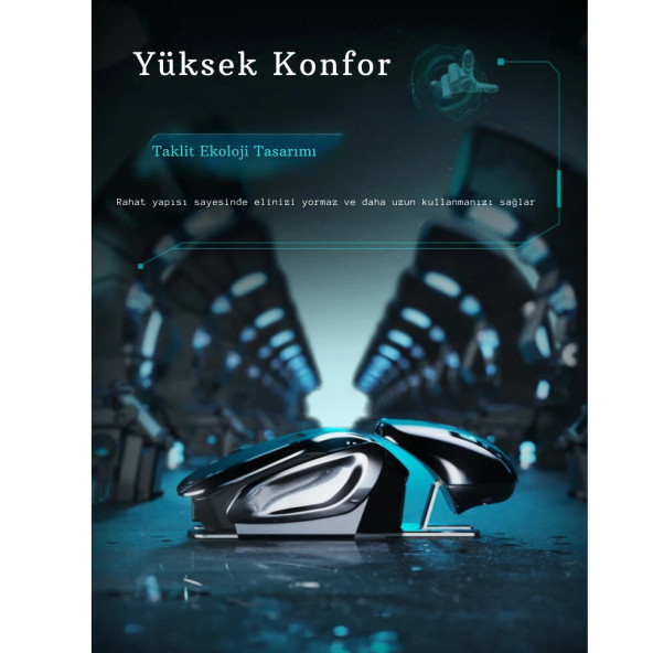 TechTic Mekanik Metal Kablosuz Mouse Böcek Tasarım 1600DPİ Ergonomik Tüm Yüzeyler İçin Sessiz Tıklama - 3