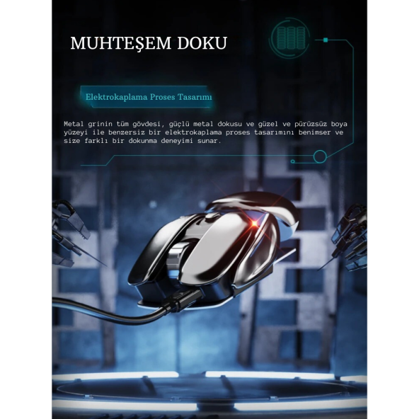 TechTic Mekanik Metal Kablosuz Mouse Böcek Tasarım 1600DPİ Ergonomik Tüm Yüzeyler İçin Sessiz Tıklama - 7