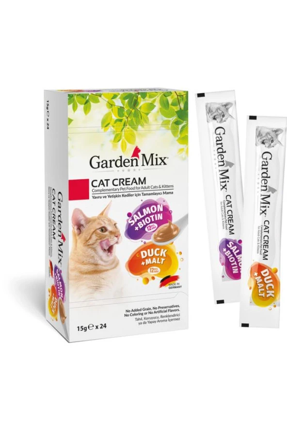 Gardenmix Garden Mix Somonlu ve Ördekli Karışık Sıvı Kedi Ödülü 24X15Gr