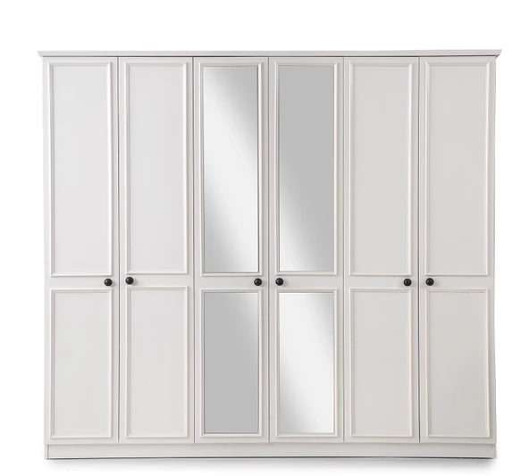 Duru Modern MDF 6 Kapaklı Aynalı Elbise Dolabı Gardrop 241cm - 9