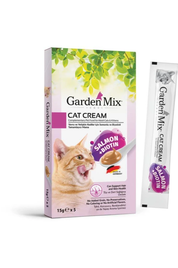 Gardenmix Garden Mix Somonlu ve Biotin Katkılı Sıvı Kedi Ödülü 5X15Gr