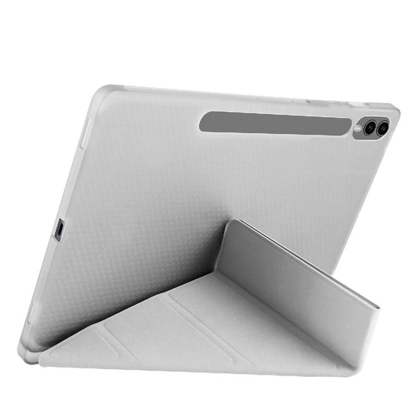 Vendas Samsung Galaxy Tab S9 FE Plus Kılıf Zore Tri Folding Kalem Bölmeli Standlı Kılıf - 9