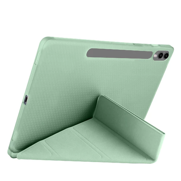 Vendas Samsung Galaxy Tab S9 FE Plus Kılıf Zore Tri Folding Kalem Bölmeli Standlı Kılıf - 10